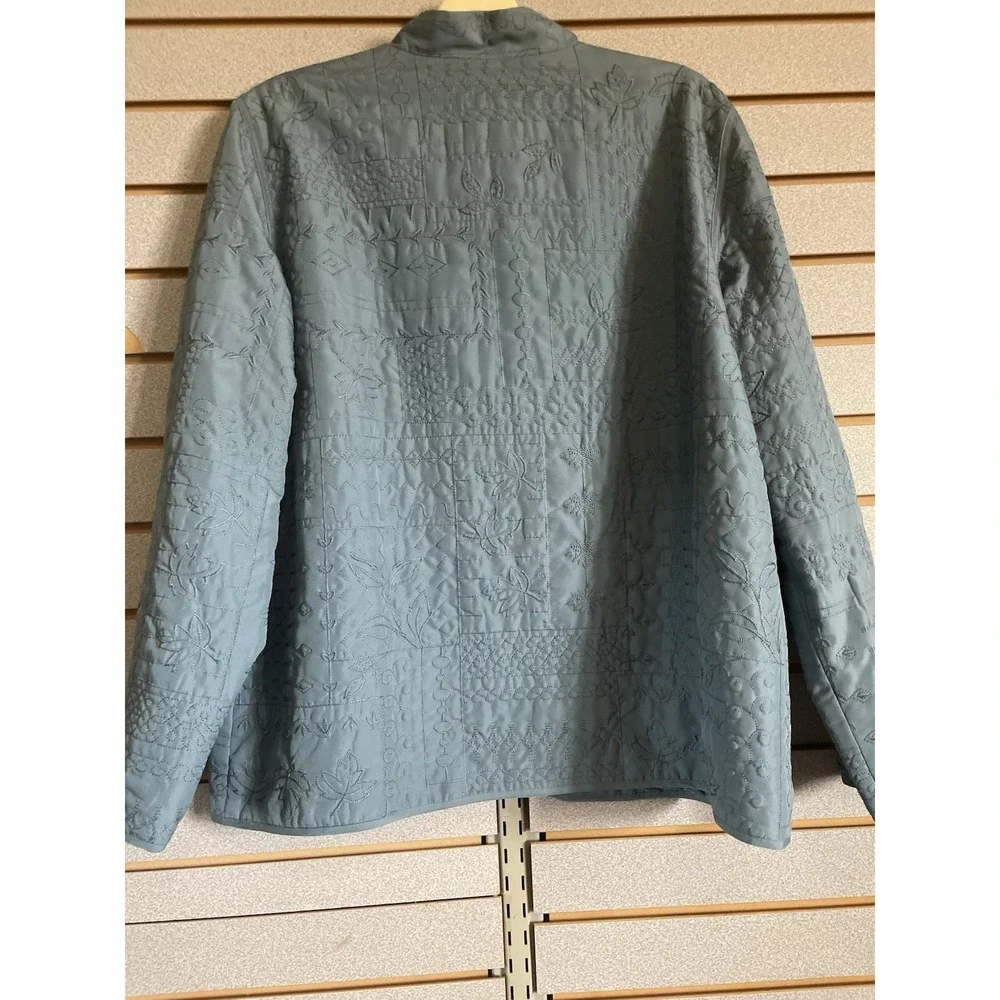 Alfred Dunner teal quilted jacket‎ size 14